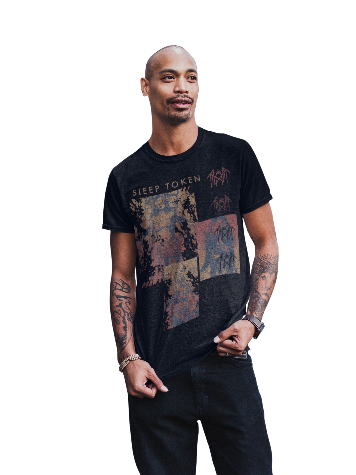 Stakes Sleep Token Multi Hit Jumbo Print T-Shirt [Apparel] Black