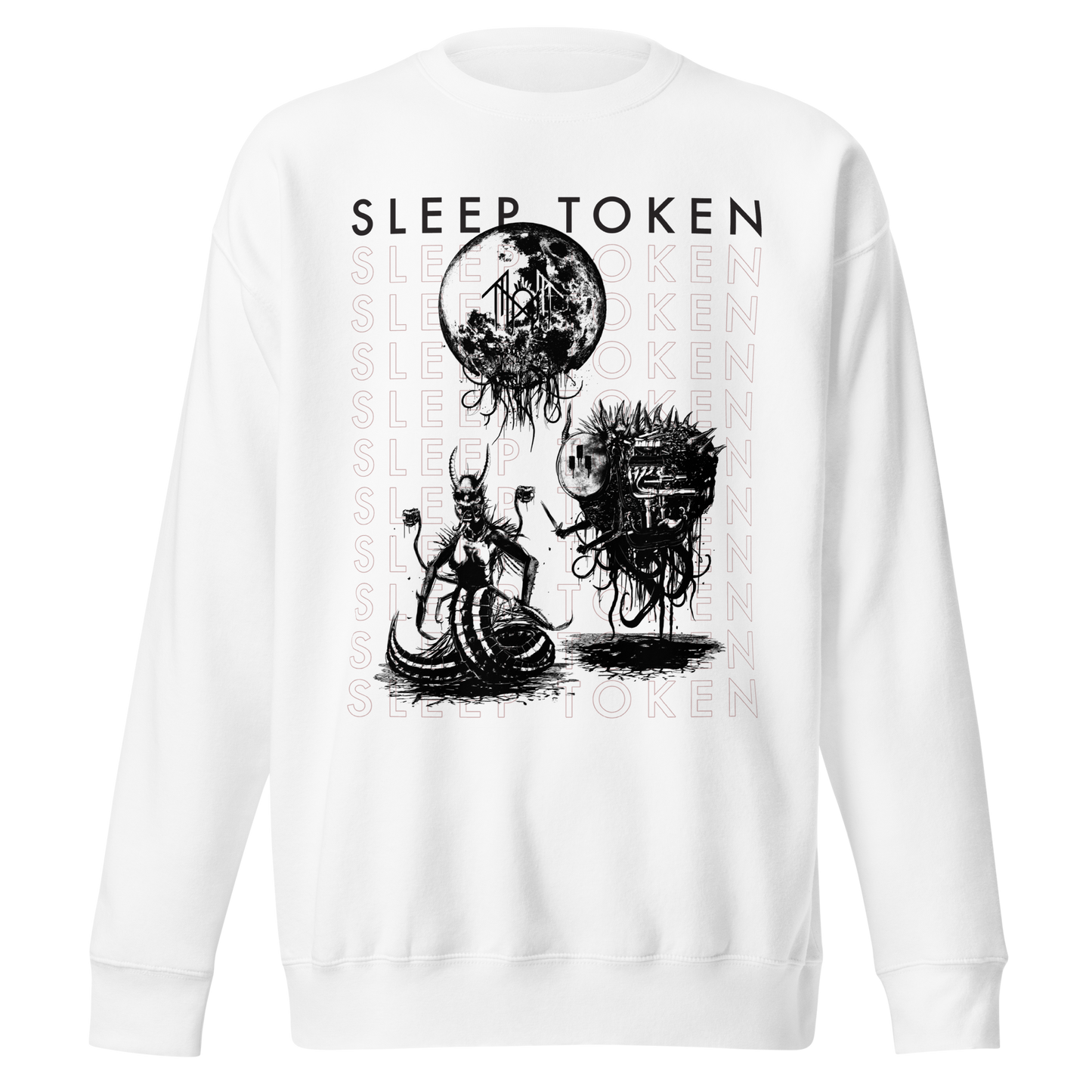 Stakes Sleep Token Take Me Back Jumbo Print Sweatshirt [Apparel] White