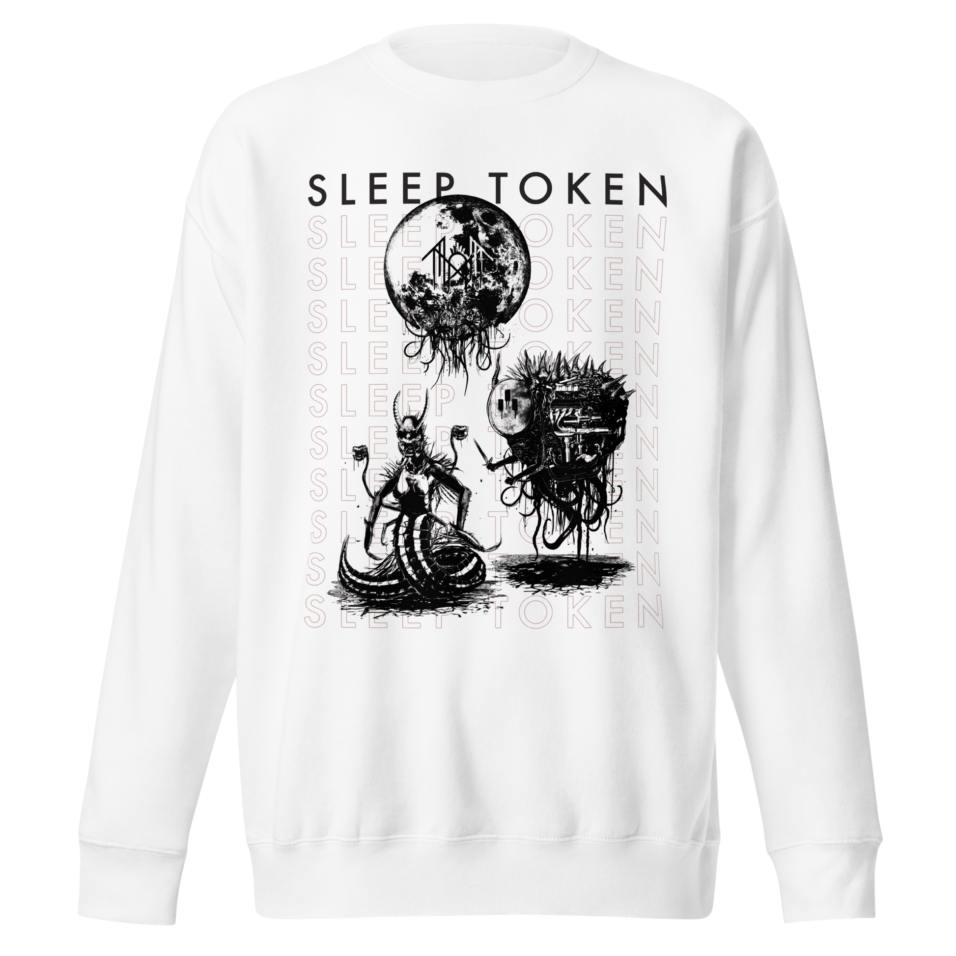 Stakes Sleep Token Take Me Back Jumbo Print Sweatshirt [Apparel] White