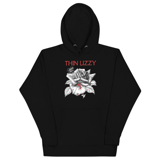 MERCHMOMENT Thin Lizzy Black Rose Classic Hoodie [Apparel] - Rock Band Apparel