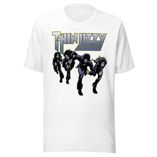 Stakes Thin Lizzy Jailbreakers Jumbo Print T-Shirt [Apparel] White