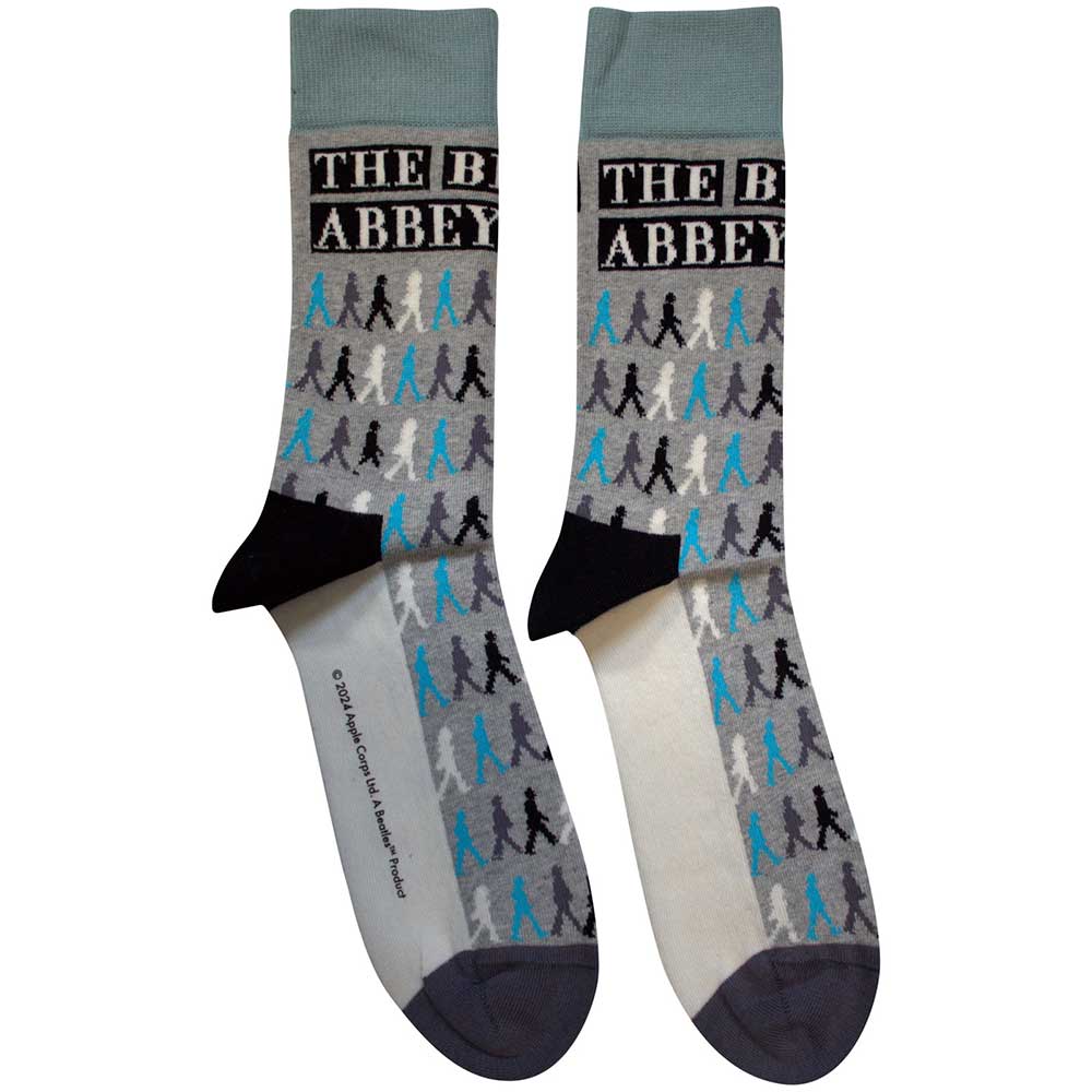 The Beatles Abbey Road Colours Crossing Repeat [Socks] Grey