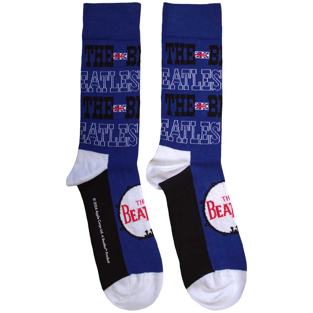 The Beatles Budokan Poster & Drum Logo [Socks] Blue