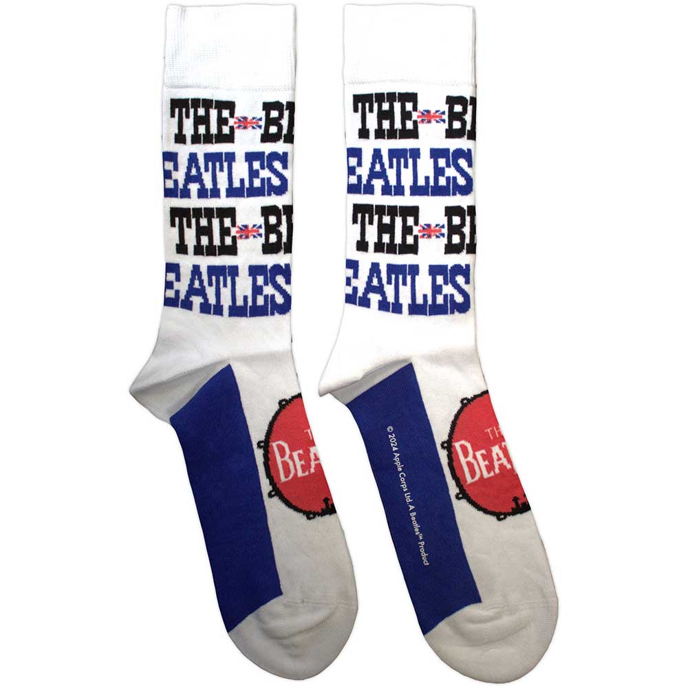 The Beatles Budokan Poster & Drum Logo [Socks] White