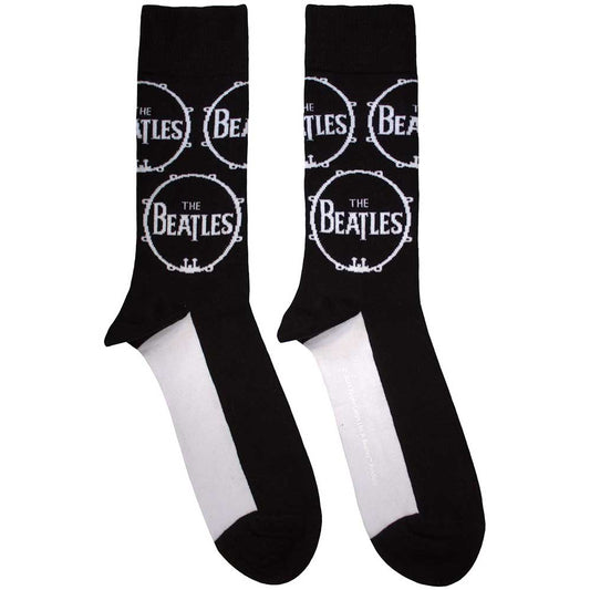 The Beatles Drum Logo Repeat [Socks] Black