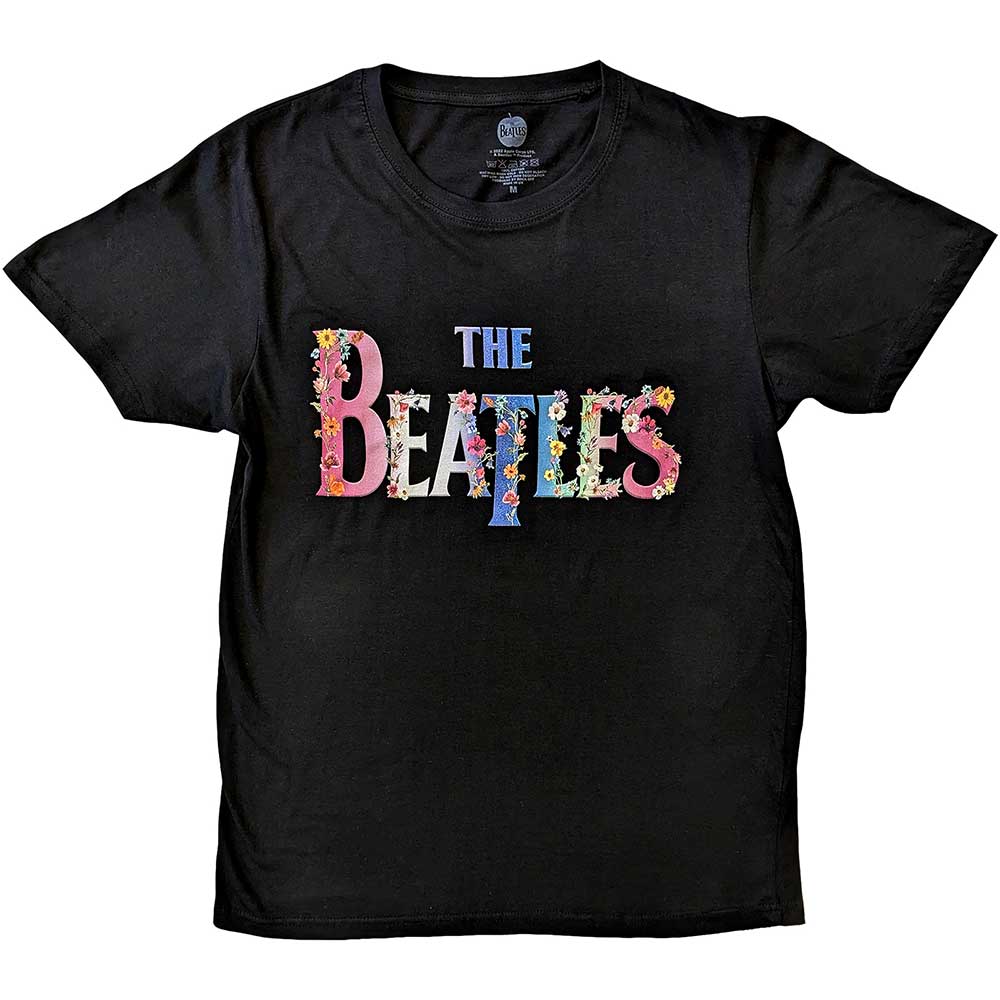 The Beatles Floral Logo [T-Shirt] Black