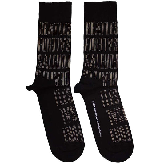 The Beatles For Sale Text Outlines Repeat [Socks] Black