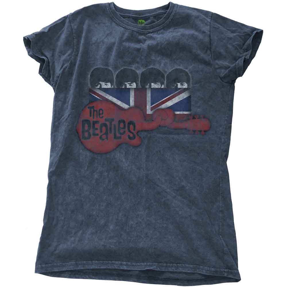The Beatles Guitar & Flag [T-Shirt] - Rock Band Apparel