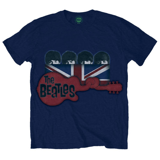 The Beatles Guitar & Flag [T-Shirt] - Rock Band Apparel
