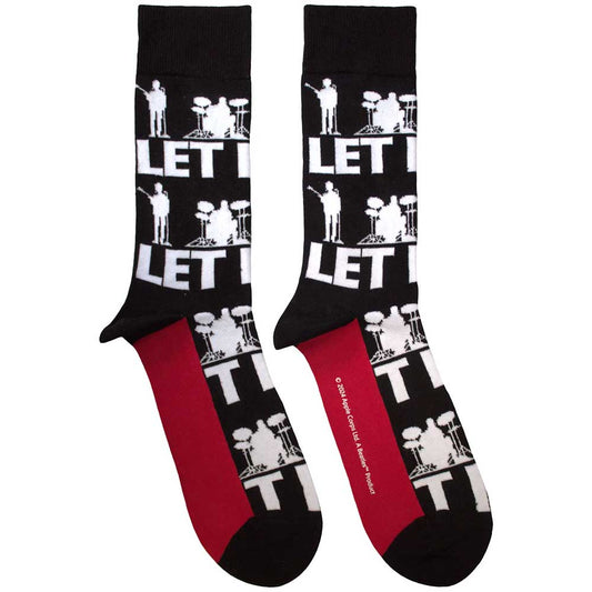 The Beatles Let It Be Silhouettes Repeat [Socks] Black