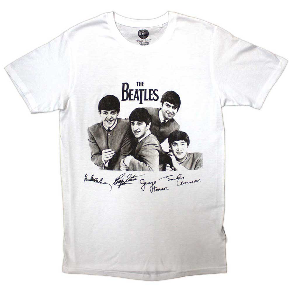 The Beatles Mop Tops & Signatures [T-Shirt] White