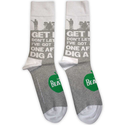 The Beatles Rooftop Silhouettes & Apple [Socks] Grey