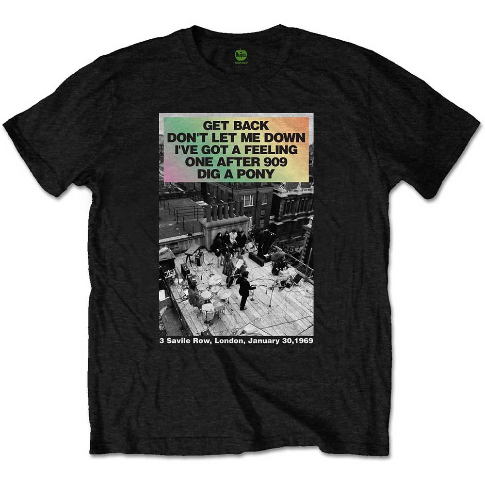 The Beatles Rooftop Songs Gradient [T-Shirt] Black