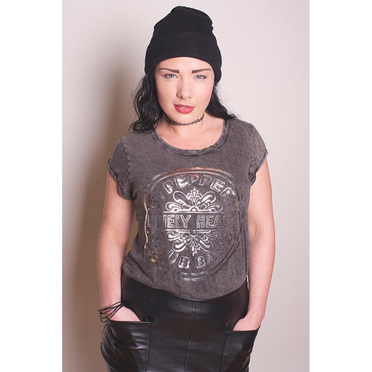 The Beatles Sgt Pepper Drum [T-Shirt] Black, Grey