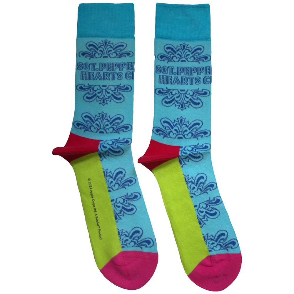 The Beatles Sgt Pepper Text Outlines [Socks] Blue