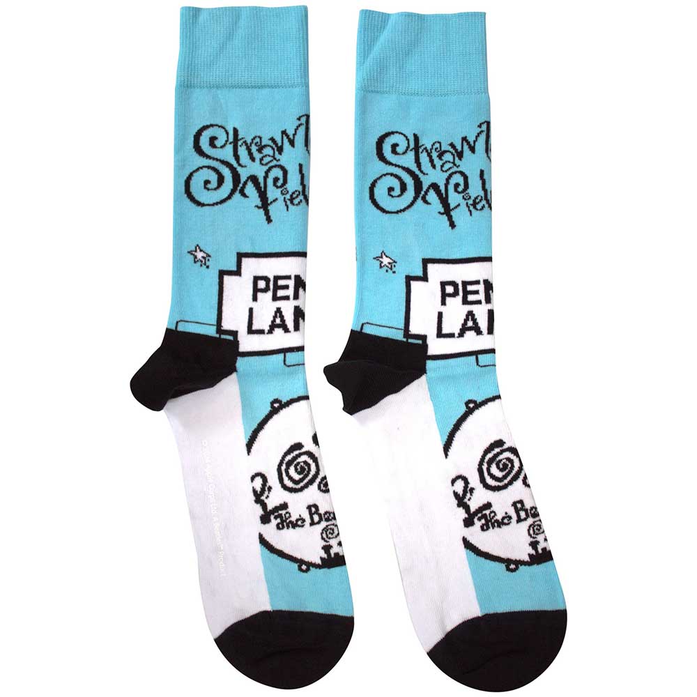 The Beatles Strawberry Fields/Penny Lane [Socks] Blue