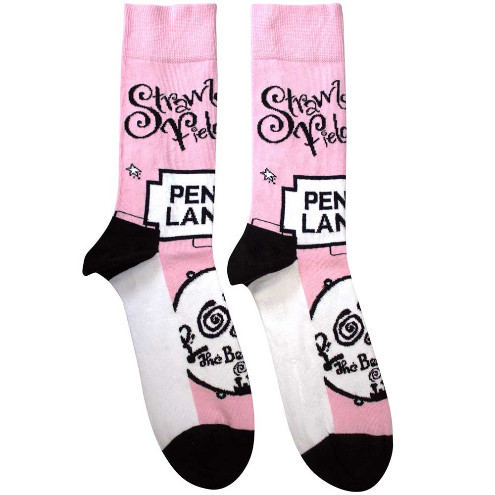 The Beatles Strawberry Fields/Penny Lane [Socks] Pink