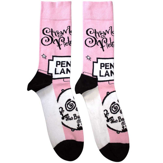 The Beatles Strawberry Fields/Penny Lane [Socks] Pink