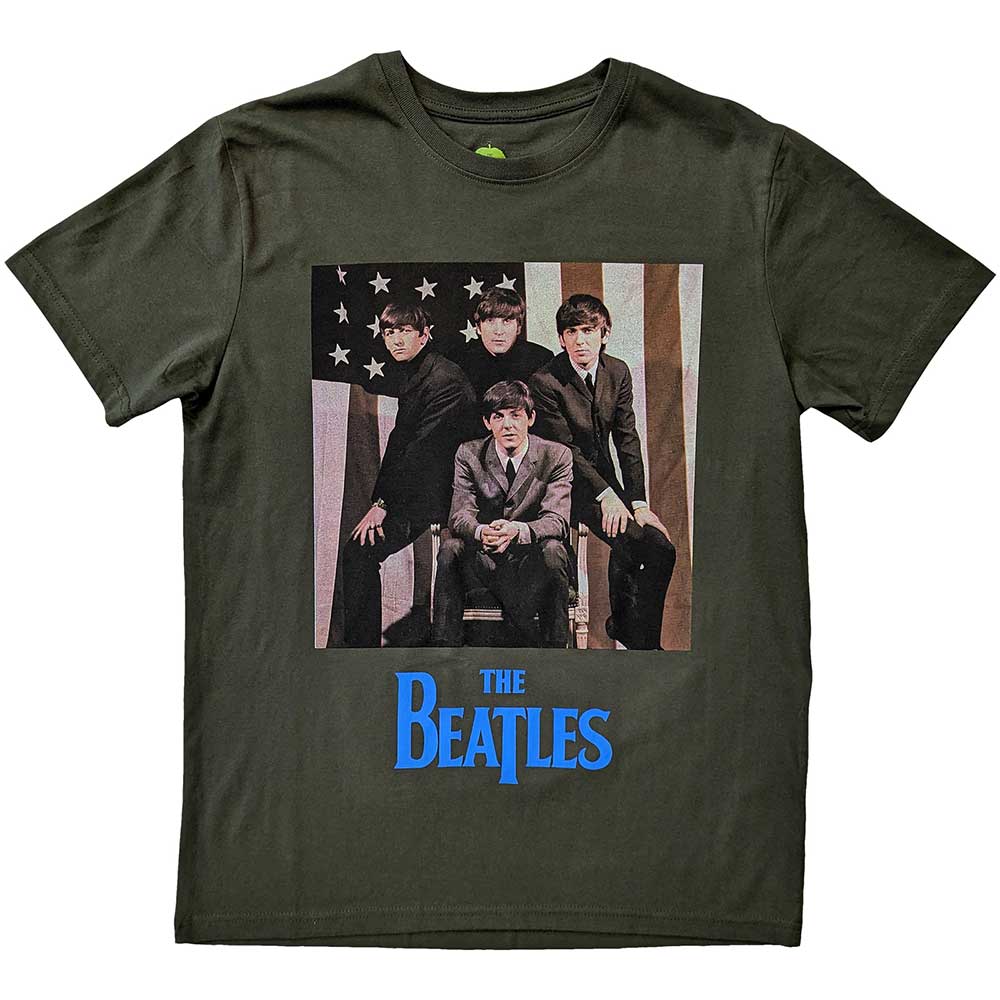 The Beatles US Flag Photo [T-Shirt] Green