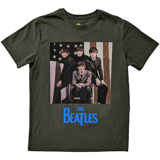 The Beatles US Flag Photo [T-Shirt] Green