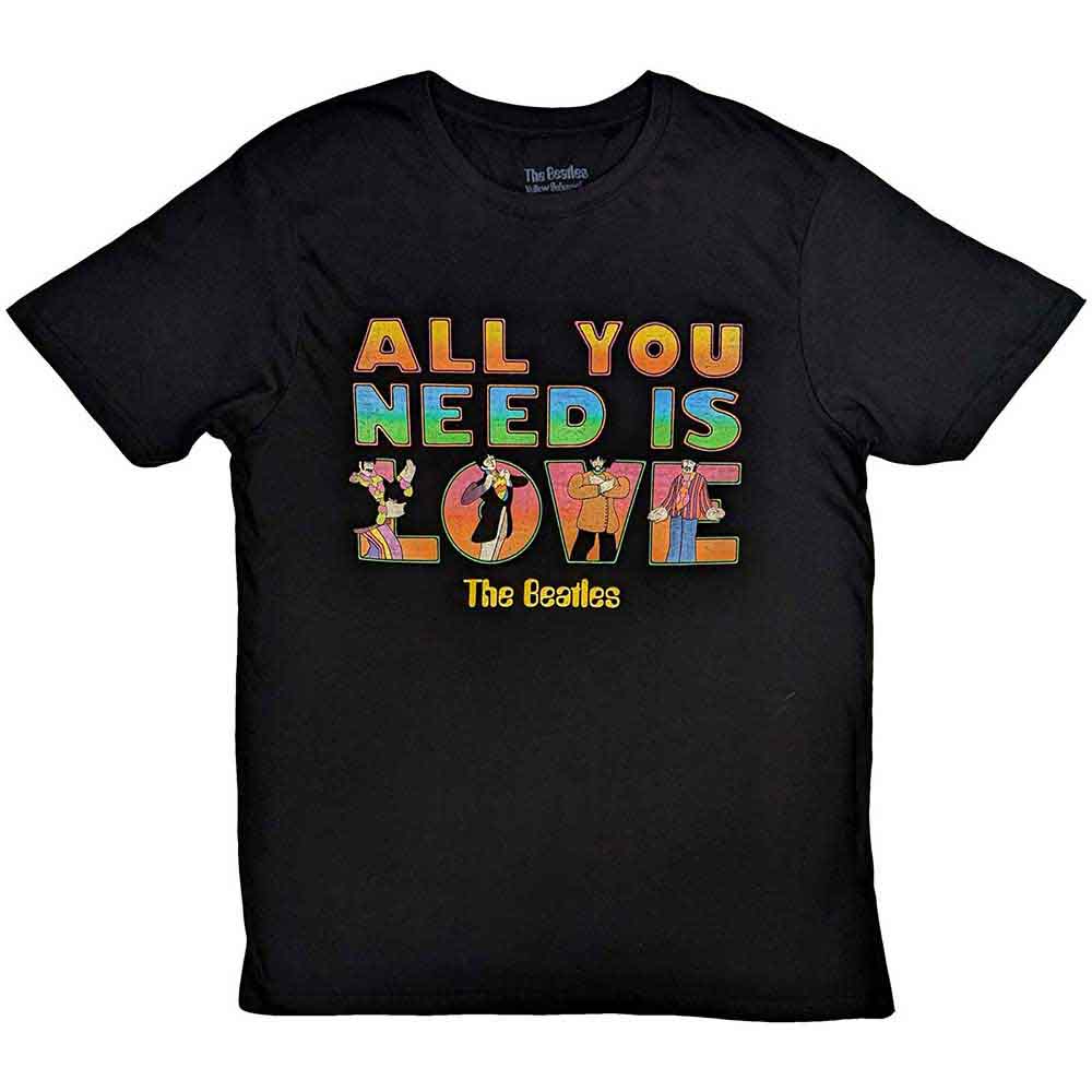 The Beatles Yellow Submarine All You Need Is Love Stacked [T-Shirt] Black