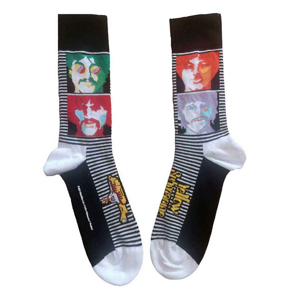 The Beatles Yellow Submarine Sea of Science Faces Colour [Socks] - Rock Band Apparel