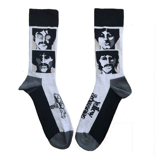 The Beatles Yellow Submarine Sea of Science Faces Mono [Socks] - Rock Band Apparel