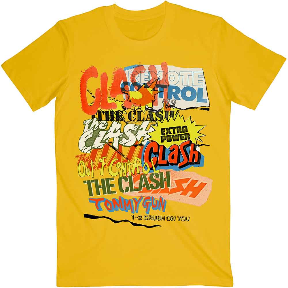 The Clash Singles Collage Text [T-Shirt] Yellow
