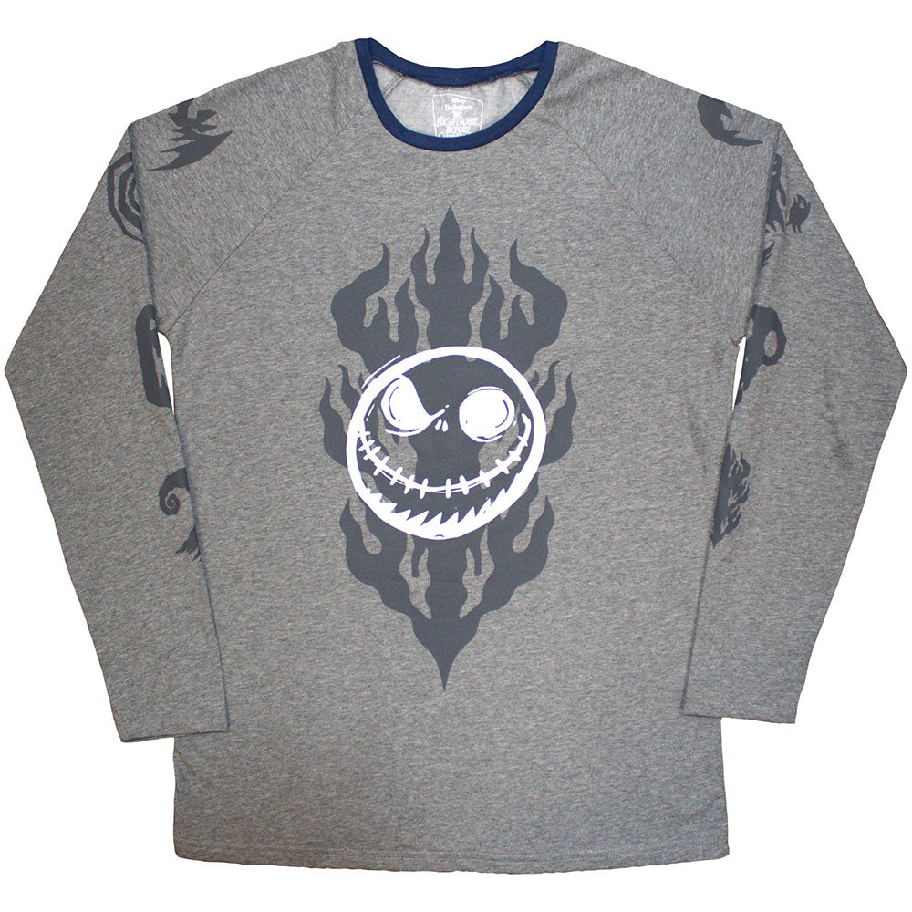 The Nightmare Before Christmas Flaming Jack [T-Shirt] Grey