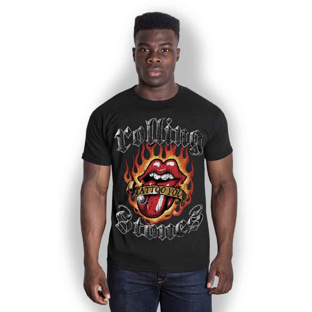 The Rolling Stones Flaming Tattoo Tongue [T-Shirt] - Rock Band Apparel