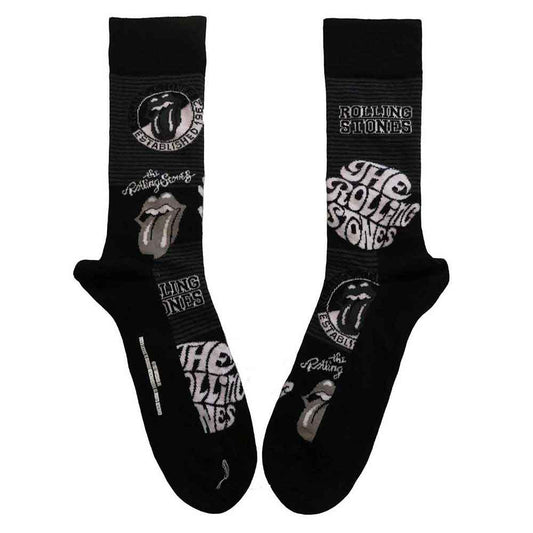 The Rolling Stones Mono Logos [Socks] - Rock Band Apparel