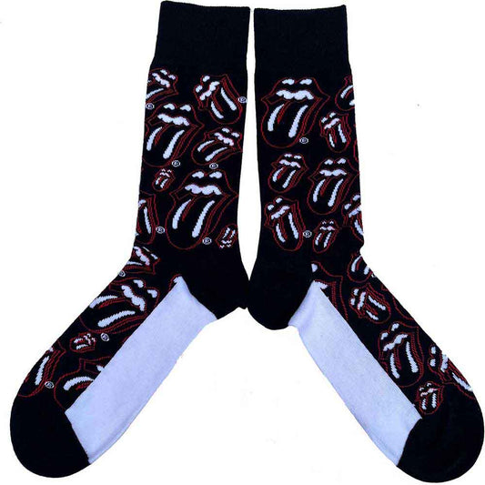 The Rolling Stones Outline Tongues [Socks] - Rock Band Apparel