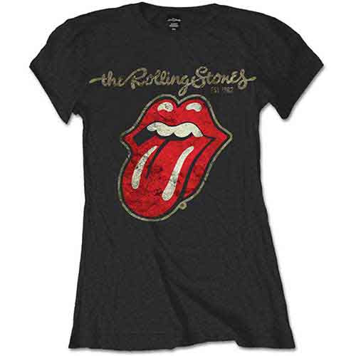 The Rolling Stones Plastered Tongue [T-Shirt] Black
