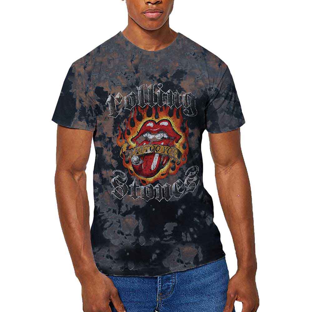 The Rolling Stones Tattoo Flames [T-Shirt] - Rock Band Apparel