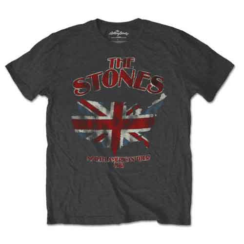 The Rolling Stones Union Jack US Map [T-Shirt] Grey