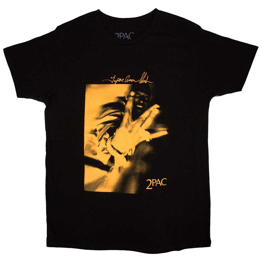 Tupac Fingers Orange Tone [T-Shirt] Black