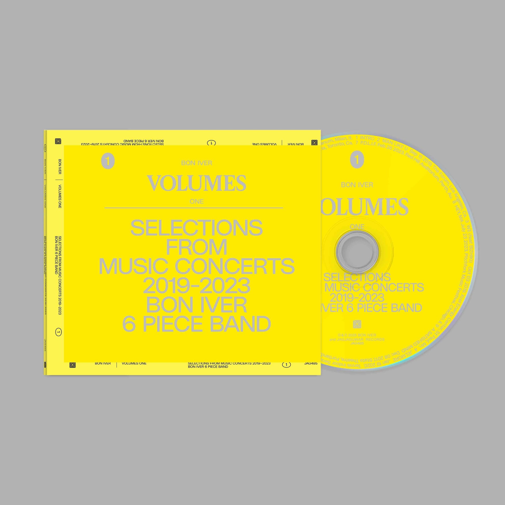 VOLUMES: ONE "SELECTIONS FROM MUSIC CONCERTS 2019-2023 BON IVER 6 PIECE BAND” [CD]