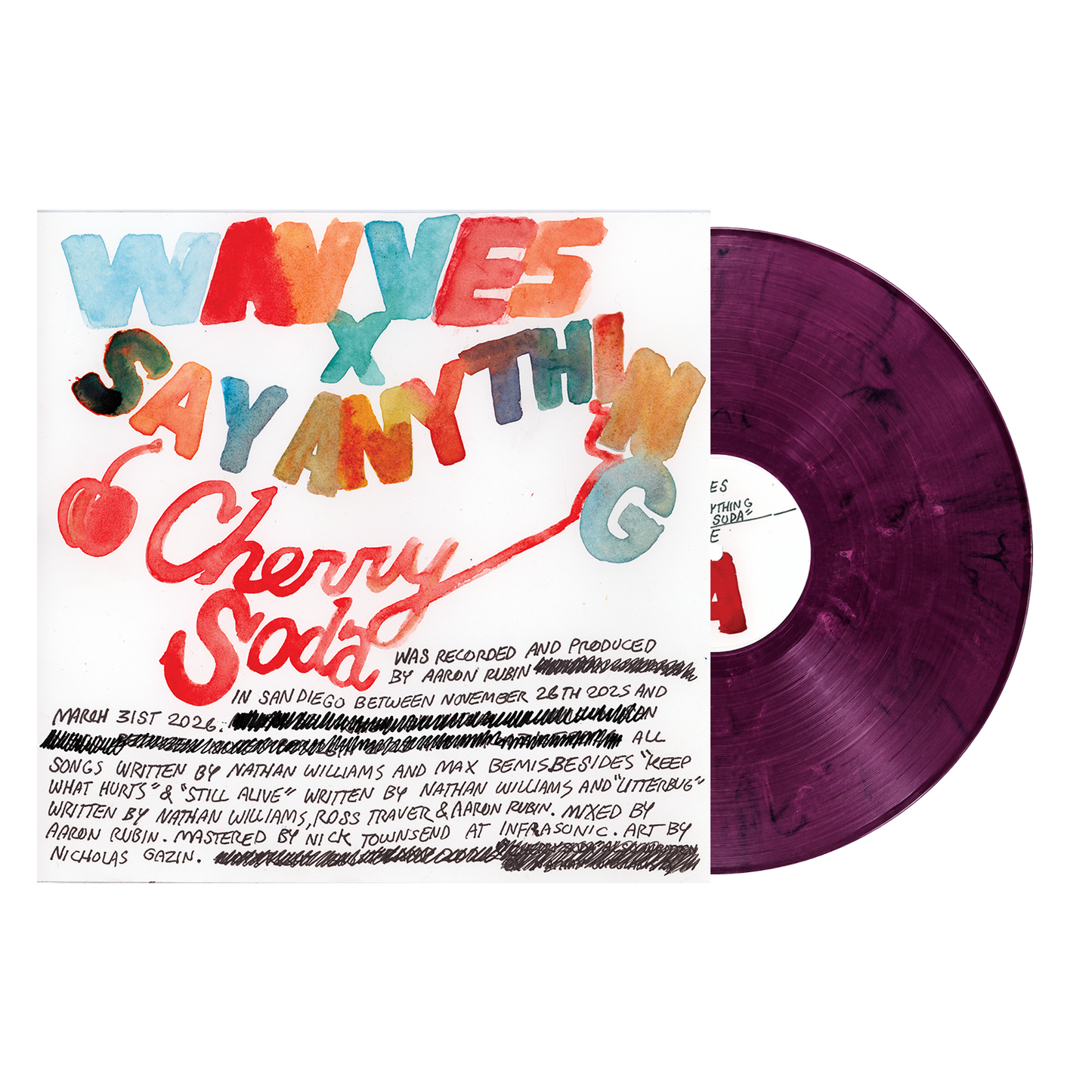 PRE-ORDER Wavves X Say Anything - Cherry Soda [Eco Purple-Pink LP] [Vinyl]