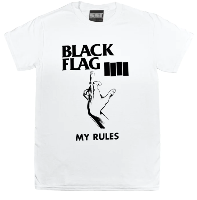 Black Flag My Rules [T-Shirt] White