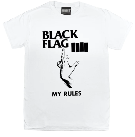 Black Flag My Rules [T-Shirt] White