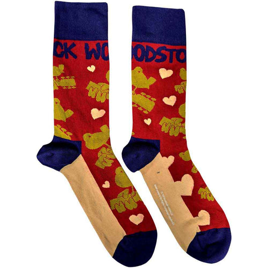 Woodstock Birds & Hearts [Socks] - Rock Band Apparel