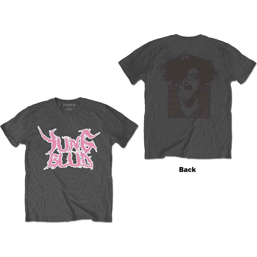 YUNGBLUD DEADHAPPY Pink [T-Shirt] Grey